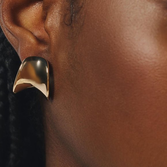 Anthropologie Jewelry - Curved Metal Earrings